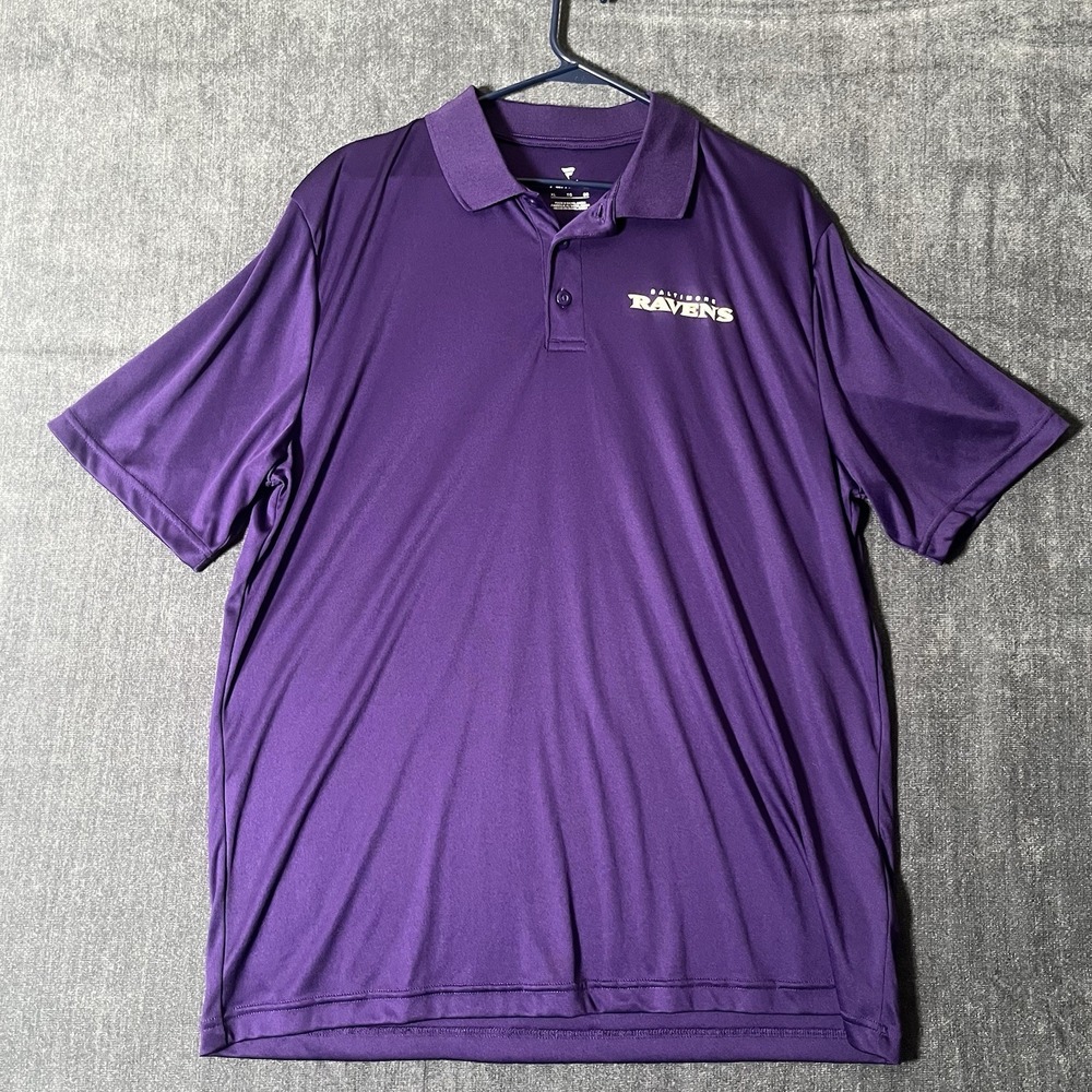 Fanatics Baltimore Ravens Polo Shirt Mens XL Purple Short Sleeve NFL Football